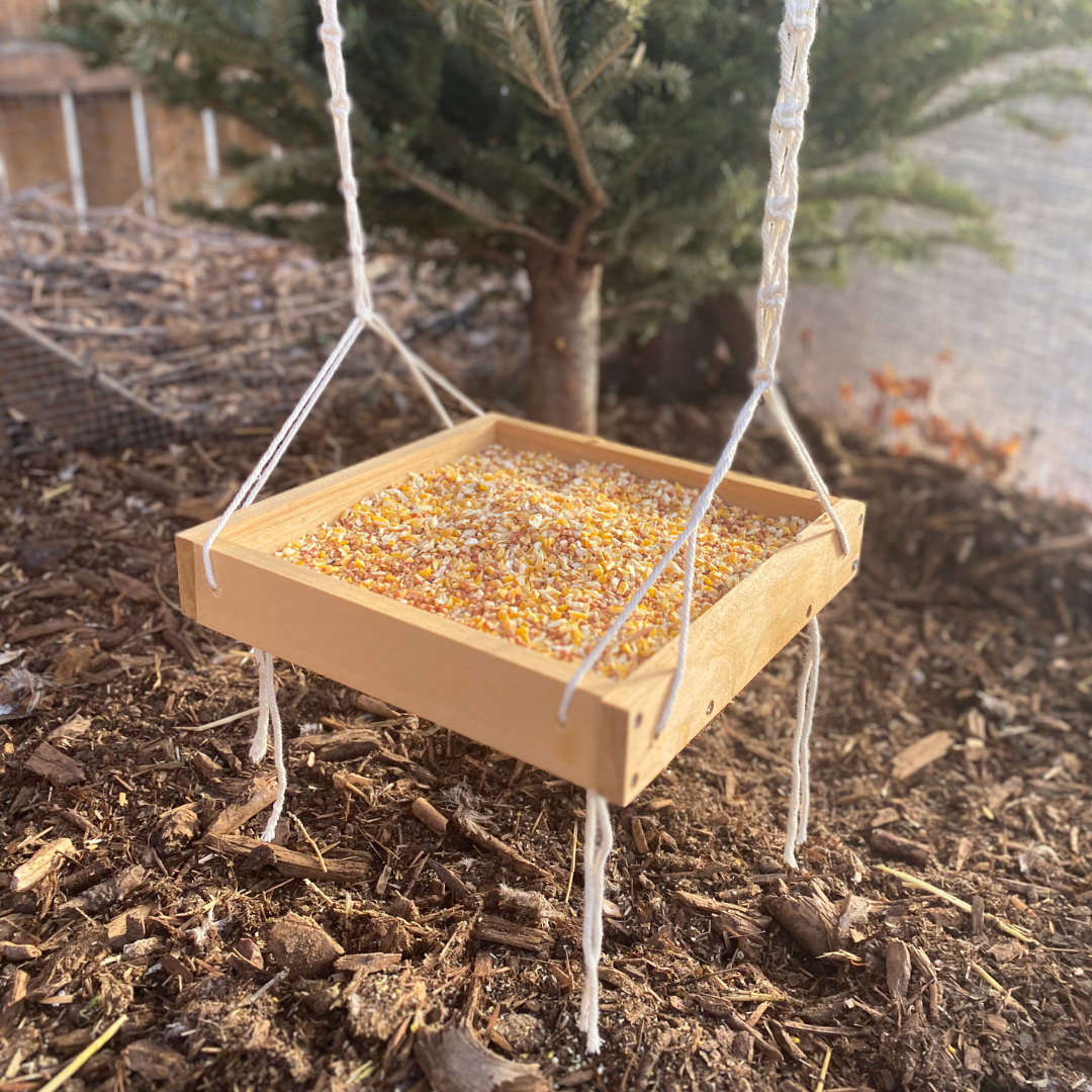 Macrame Hanging Chicken Feeder | Macrame Coop Decor | Hanging Bird Feeder For Poultry & Other Birds